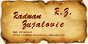 Radman Zujalović vizit kartica